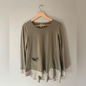 LOGO Lori Goldstein Asymmetrical Hem Long Sleeve Top